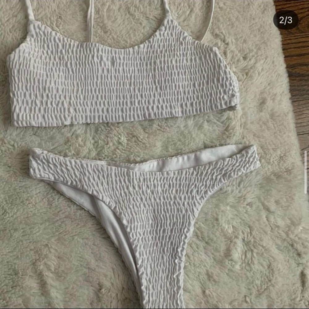 white shein bikini